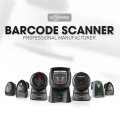 Long range laser 1d laser reader hand held barcode scanner with base for supermarket